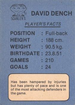 1981 Scanlens VFL #80 David Dench Back